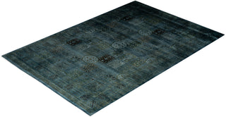 Modern Overdyed Hand Knotted Wool Gray Area Rug 6' 1" x 9' 0"