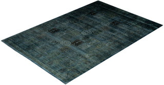 Contemporary Hand Knotted Overdyed Gray Area Rug 6' 1" x 9' 0"