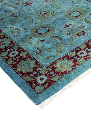 Modern Overdyed Hand Knotted Wool Blue Area Rug 3' 1" x 5' 2"