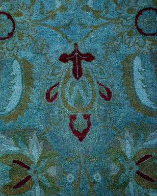 Contemporary Hand-Knotted Overdyed Blue Area Rug 3' 1" x 5' 2"