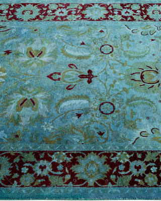 Modern Overdyed Hand Knotted Wool Blue Area Rug 3' 1" x 5' 2"