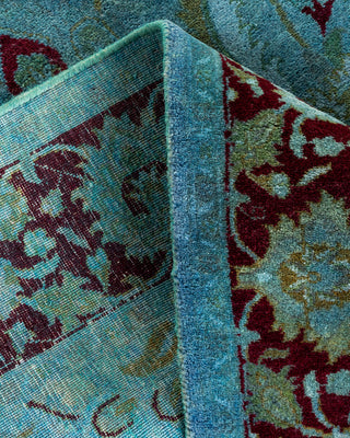 Contemporary Hand-Knotted Overdyed Blue Area Rug 3' 1" x 5' 2"