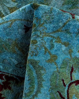 Contemporary Hand-Knotted Overdyed Blue Area Rug 3' 1" x 5' 2"