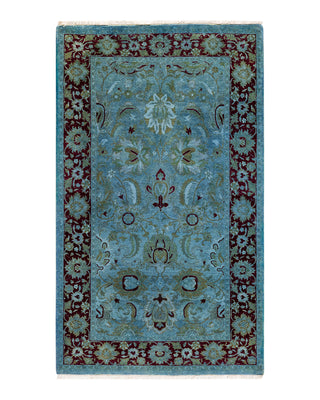 Modern Fine Vibrance Blue Area Rug 3' 1" x 5' 2"