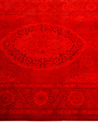 Contemporary Hand-Knotted Overdyed Red Area Rug 2' 8" x 4' 2"
