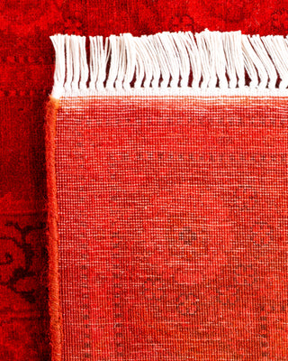 Contemporary Hand-Knotted Overdyed Red Area Rug 2' 8" x 4' 2"