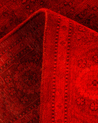 Contemporary Hand-Knotted Overdyed Red Area Rug 2' 8" x 4' 2"