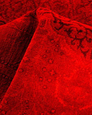 Contemporary Hand-Knotted Overdyed Red Area Rug 2' 8" x 4' 2"