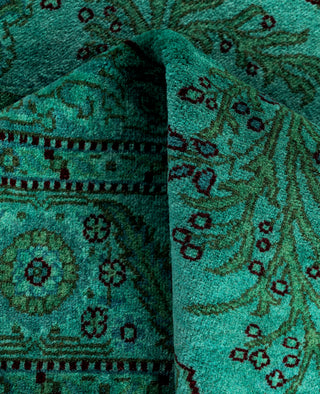 Fine Vibrance, One-of-a-Kind Hand-Knotted Area Rug  - Green, 2' 8" x 4' 2"