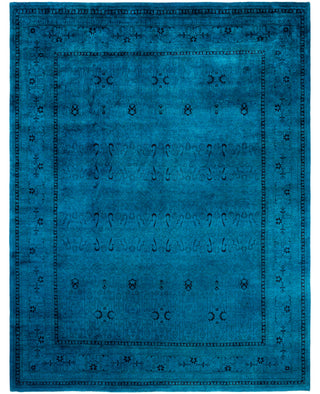 Contemporary Overdyed Wool Hand Knotted Green Area Rug 9' 2" x 11' 10"