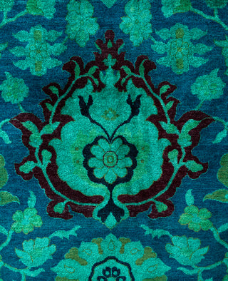 Overdyed Hand-Knotted Wool Modern-Contemporary Green Area Rug 9' 2" x 12' 4"