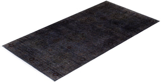 Modern Overdyed Hand Knotted Wool Gray Area Rug 6' 3" x 12' 2"