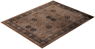 Contemporary Fine Vibrance Brown Wool Area Rug - 8' 3" x 10' 2"