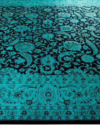 Contemporary Fine Vibrance Black Wool Area Rug - 9' 4" x 11' 10"