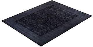 Modern Overdyed Hand Knotted Wool Black Area Rug 9' 4" x 11' 9"