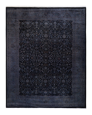 Contemporary Fine Vibrance Black Wool Area Rug 9' 4" x 11' 9"