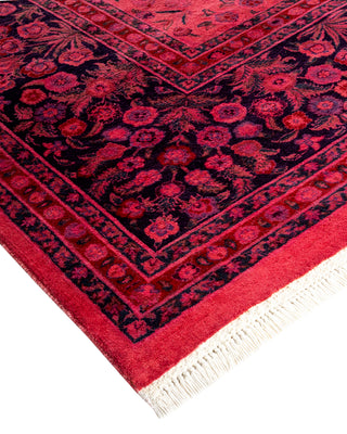 Contemporary Hand-Knotted Overdyed Pink Area Rug 9' 2" x 12' 0"
