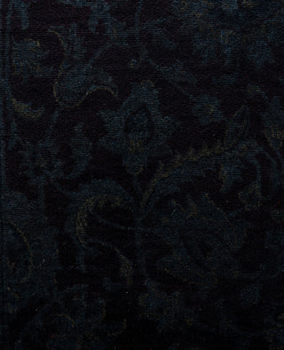 Contemporary Overdyed Wool Hand Knotted Black Area Rug 4' 1" x 6' 5"