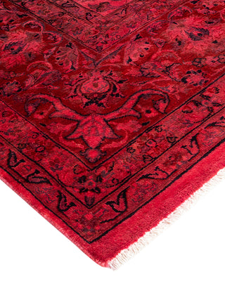 Contemporary Hand Knotted Overdyed Pink Area Rug 9' 3" x 11' 8"
