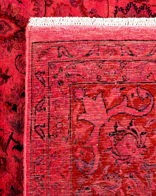 Contemporary Hand Knotted Overdyed Pink Area Rug 9' 3" x 11' 8"