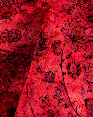 Contemporary Hand Knotted Overdyed Pink Area Rug 9' 3" x 11' 8"