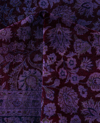 Overdyed Hand-Knotted Wool Modern-Contemporary Purple Area Rug 8' 3" x 10' 5"