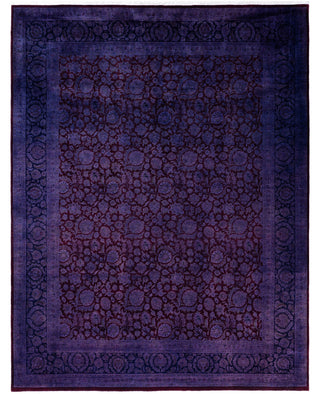 Overdyed Hand-Knotted Wool Modern-Contemporary Purple Area Rug 8' 3" x 10' 5"