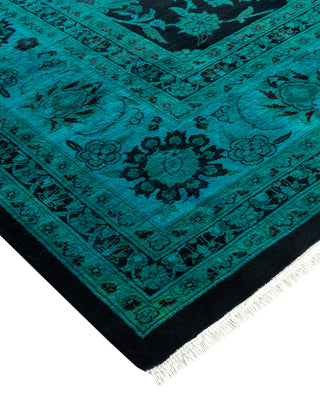 Contemporary Fine Vibrance Black Wool Area Rug - 9' 2" x 12' 5"
