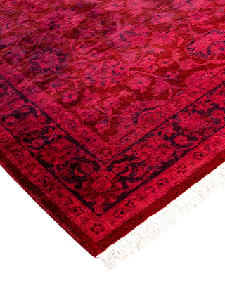 Modern Overdyed Hand Knotted Wool Pink Area Rug 3' 1" x 5' 2"