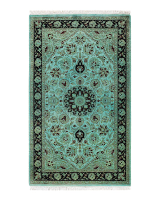 Modern Fine Vibrance Blue Area Rug 3' 2" x 5' 3"