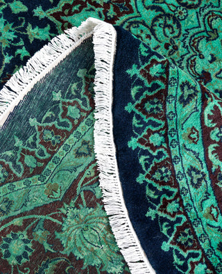 Overdyed Hand-Knotted Wool Modern-Contemporary Navy Area Rug 7' 10" x 8' 0"