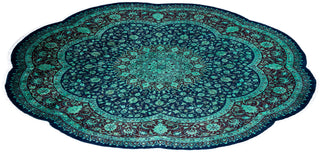 Overdyed Hand-Knotted Wool Modern-Contemporary Navy Area Rug 7' 10" x 8' 0"