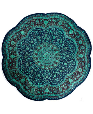 Overdyed Hand-Knotted Wool Modern-Contemporary Navy Area Rug 7' 10" x 8' 0"