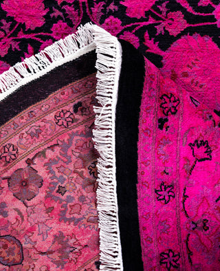 Overdyed Hand-Knotted Wool Modern-Contemporary Pink Area Rug 8' 1" x 8' 4"