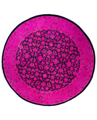 Overdyed Hand-Knotted Wool Modern-Contemporary Pink Area Rug 8' 1" x 8' 4"
