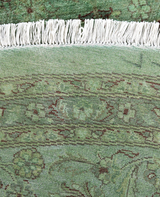 Overdyed Hand-Knotted Wool Modern-Contemporary Green Area Rug 8' 1" x 8' 1"