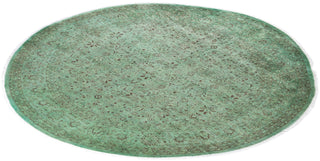 Overdyed Hand-Knotted Wool Modern-Contemporary Green Area Rug 8' 1" x 8' 1"