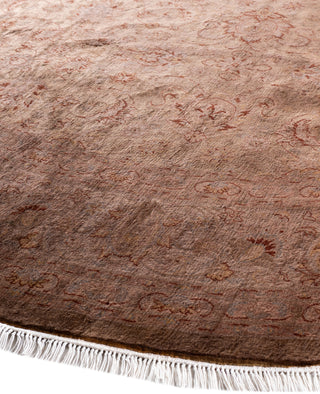 Overdyed Hand-Knotted Wool Modern-Contemporary Brown Area Rug 8' 2" x 8' 3"