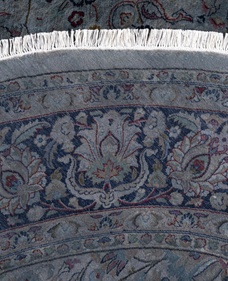 Overdyed One-of-a-Kind Wool Gray Round Area Rug 8' 0" x 8' 1"