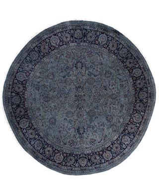 Overdyed One-of-a-Kind Wool Gray Round Area Rug 8' 0" x 8' 1"