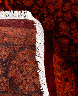 Contemporary Overdyed Wool Hand Knotted Orange Round Area Rug 8' 2" x 8' 2"