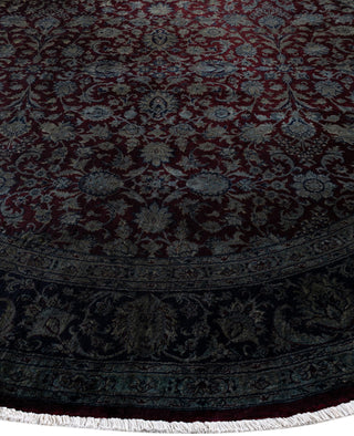 Overdyed One-of-a-Kind Wool Gray Round Area Rug 8' 1" x 8' 1"