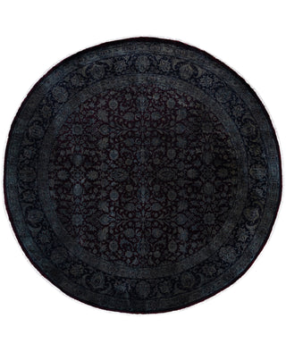 Overdyed One-of-a-Kind Wool Gray Round Area Rug 8' 1" x 8' 1"