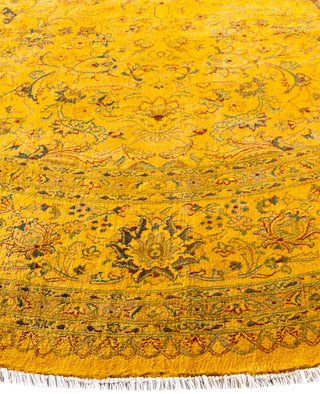 Overdyed Hand-Knotted Wool Modern-Contemporary Yellow Area Rug 8' 2" x 8' 2"