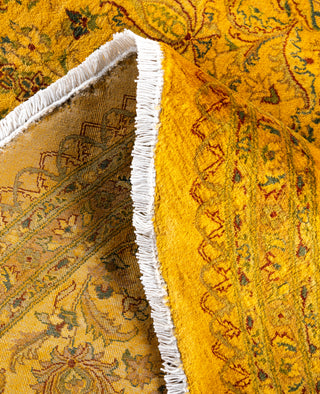 Overdyed Hand-Knotted Wool Modern-Contemporary Yellow Area Rug 8' 2" x 8' 2"