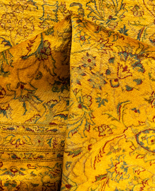 Overdyed Hand-Knotted Wool Modern-Contemporary Yellow Area Rug 8' 2" x 8' 2"