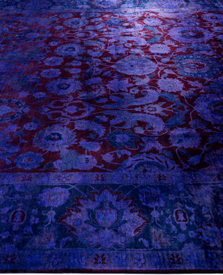 Contemporary Overdyed Wool Hand Knotted Purple Area Rug 9' 1" x 12' 0"