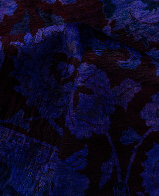 Contemporary Overdyed Wool Hand Knotted Purple Area Rug 9' 1" x 12' 0"