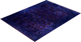 Contemporary Overdyed Wool Hand Knotted Purple Area Rug 9' 1" x 12' 0"