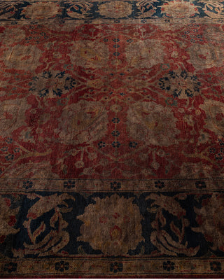 Modern Overdyed Hand Knotted Wool Red Area Rug 6' 0" x 8' 10"